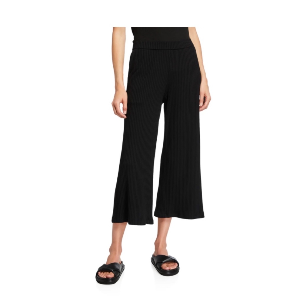 Eileen Fisher Women's Tencel Rib Wide Leg Pant Cropped